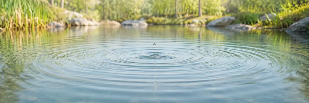 Methoden ruhe am teich mit tropfen